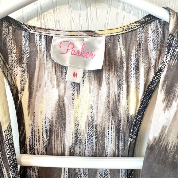 PARKER 100% Silk Faux Wrap Maya Racer Back Dress—SZ. Medium - Picture 11 of 12